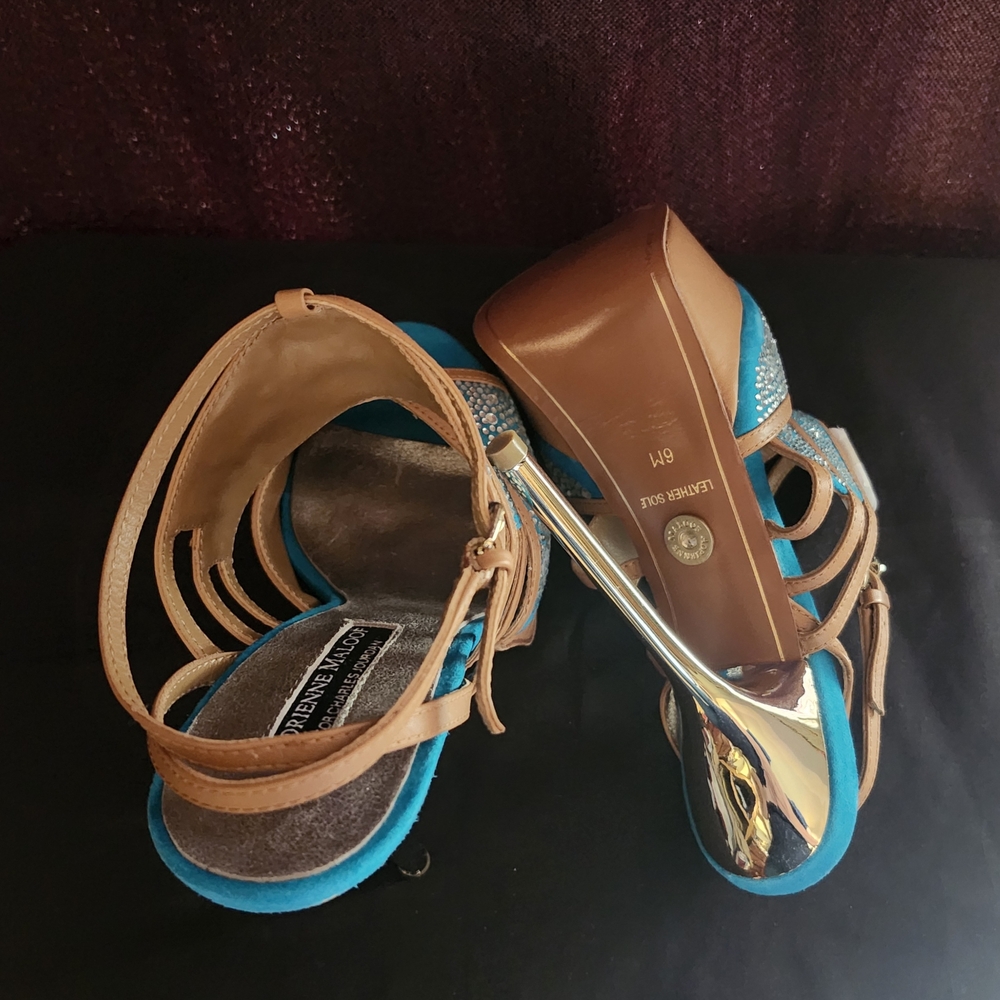 Adrienne Maloof Tan and Blue Heels